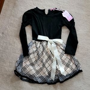 Shallow Speak Black and cream dress